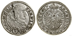 Silesia, 3 krajcars, 1657 G-H, Wrocław