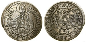 Austria, 3 krajcars (penny), 1689, Salzburg