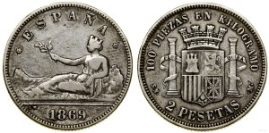 Spain, 2 pesetas, 1869, Madrid