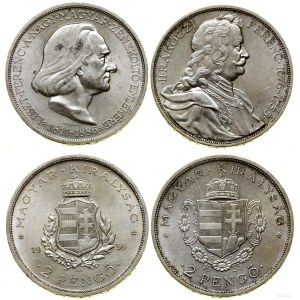 Hungary, set: 2 x 2 pengö, 1935, 1936, Budapest