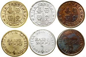 Poland, set of 3 tokens, 2000, Warsaw
