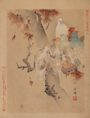Keibun Matsumura (1779 - 1843), Pigeons and Maple from the album 