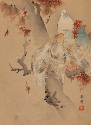 Keibun Matsumura (1779 - 1843), Pigeons and Maple from the album 