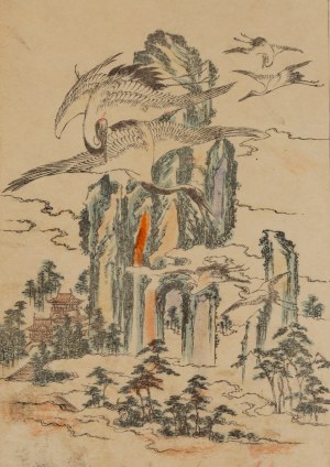 Ichikawa Kansai (1748 - 1819 ), Cranes from the series 