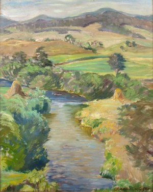 Jan Karmanski (1887 - 1958), Landscape with a river