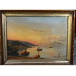 Johan Carl Christian BROSBOLL (1816-1900), Baie au coucher du soleil, 1878.