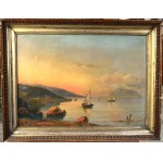 Johan Carl Christian BROSBOLL (1816-1900), "Bay at Sunset," 1878.