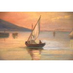 Johan Carl Christian BROSBOLL (1816-1900), Baie au coucher du soleil, 1878.
