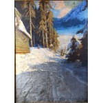 Zakopane - górska droga zimą, sygnowany, AN, lata 20/30-te.