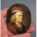 Miniatura Portret męski, XVIII w. na kości;