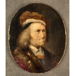 Miniatura Portret męski, XVIII w. na kości;