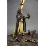 Franz Xavier BERGMANN (1861 - 1936), Lamp "Bedouin with Falcon," Viennese bronze, ca. 1900.