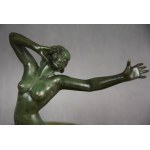 Porte-cartes de visite 'Nymphe', bronze, onyx, années 1920.