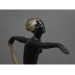 Figura z popielnicą Tancerka Art Deco, ELW Łódź, lata 30-te.