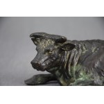 Sculpture "Resting Bull," Japan, Meiji, bronze, signed, ca. 1900.