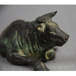 Sculpture Taureau au repos, Japon, Meiji, bronze, signée, vers 1900.