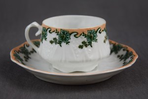 Art Nouveau cup (green flowers), Ćmielów Drucki-Lubecki, ca. 1900 (2)