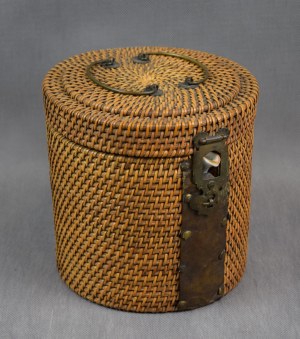 Pitcher in basket famille rose, China, Qing, con. 19th c.