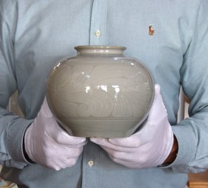Celadon vase, Korea, 1st half of 20th century.