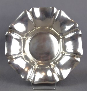 Art Deco platter, silver, AZETA Lviv, 1930s.