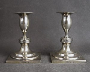 Pair of candlesticks, Suwalki, Abel Goldman, Silver, circa 1830.
