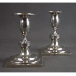 Pair of candlesticks, Suwalki, Abel Goldman, Silver, circa 1830.
