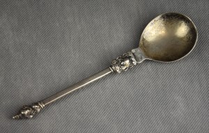 Baroque spoon, silver, Wroclaw, 18th century.