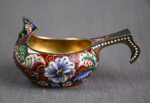 Kovsh, pr. 84 silver, enamel, Russia, early 20th century.