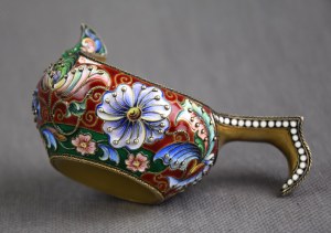 Kovsh, pr. 84 silver, enamel, Russia, early 20th century.