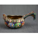 Kovsh, pr. 84 silver, enamel, Russia, early 20th century. (medium)