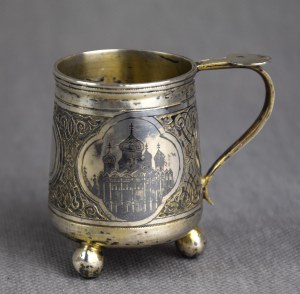 Cup, silver, niello, pr. 84, Russia, Moscow, 1879.