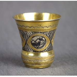 Cup, pr. 84 silver, Russia, niello, gilt, mid-19th century.