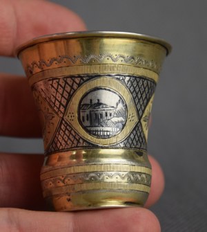 Cup, pr. 84 silver, Russia, niello, gilt, mid-19th century.