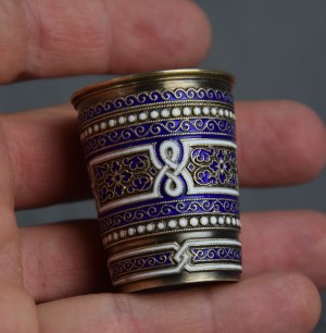 Cup, silver, enamel, pr. 925