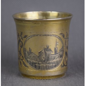 Gilt mug, niello, Russia, 19th century signed,
