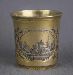Gilt mug, niello, Russia, 19th century signed,