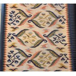 Kilim Ostre liście, proj. Roman ORSZULSKI, Kraków lub Zakopane, lata 30-te.