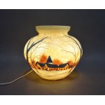 Winter lamp, Daum Nancy, France, early 20th century.