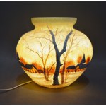 Winter lamp, Daum Nancy, France, early 20th century.
