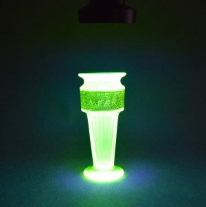 Uranium vase, Moser, Carlsbad, early 20th century.