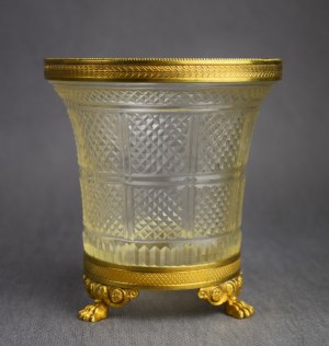 Empire style vase, glass, gilt bronze, France, 1st half of 19th century.