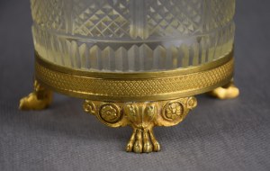 Empire style vase, glass, gilt bronze, France, 1st half of 19th century.