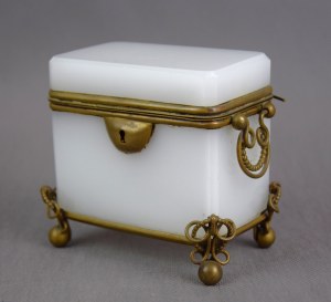 Biedermeier glass sugar bowl, circa 1850.