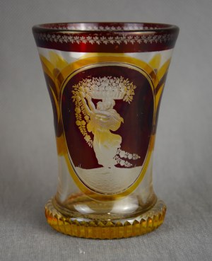 Biedermeier glass with allegory, circa mid-19th century.