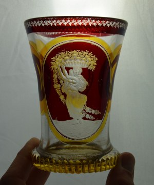 Biedermeier glass with allegory, circa mid-19th century.