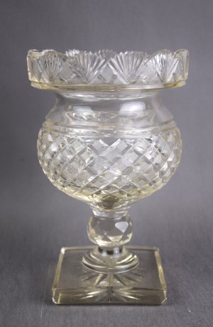 Biedermeier vase on foot, circa mid-19th century.