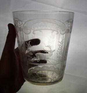 Large glassware in Baroque style, 19th century.