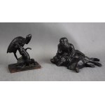Figura Starzec i niedźwiedź, żeliwo, Kasli, 1906 r. Carska Rosja