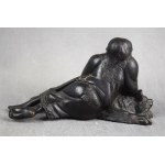 Figura Starzec i niedźwiedź, żeliwo, Kasli, 1906 r. Carska Rosja
