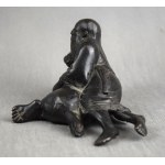 Figura Starzec i niedźwiedź, żeliwo, Kasli, 1906 r. Carska Rosja